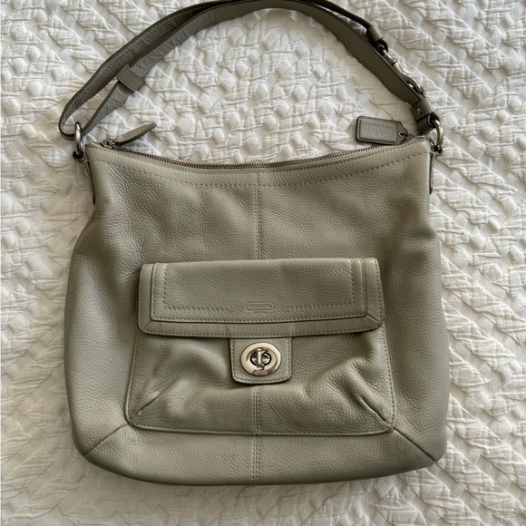Coach Handbags - Coach Gray Pebbled Leather Penelope Shoulder & Crossbody Bag